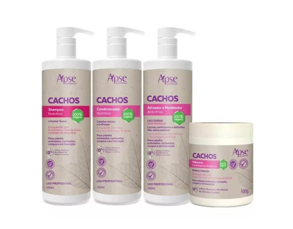 Kit Shampoo, Condicionador, Ativador E Máscara Cachos - Apse