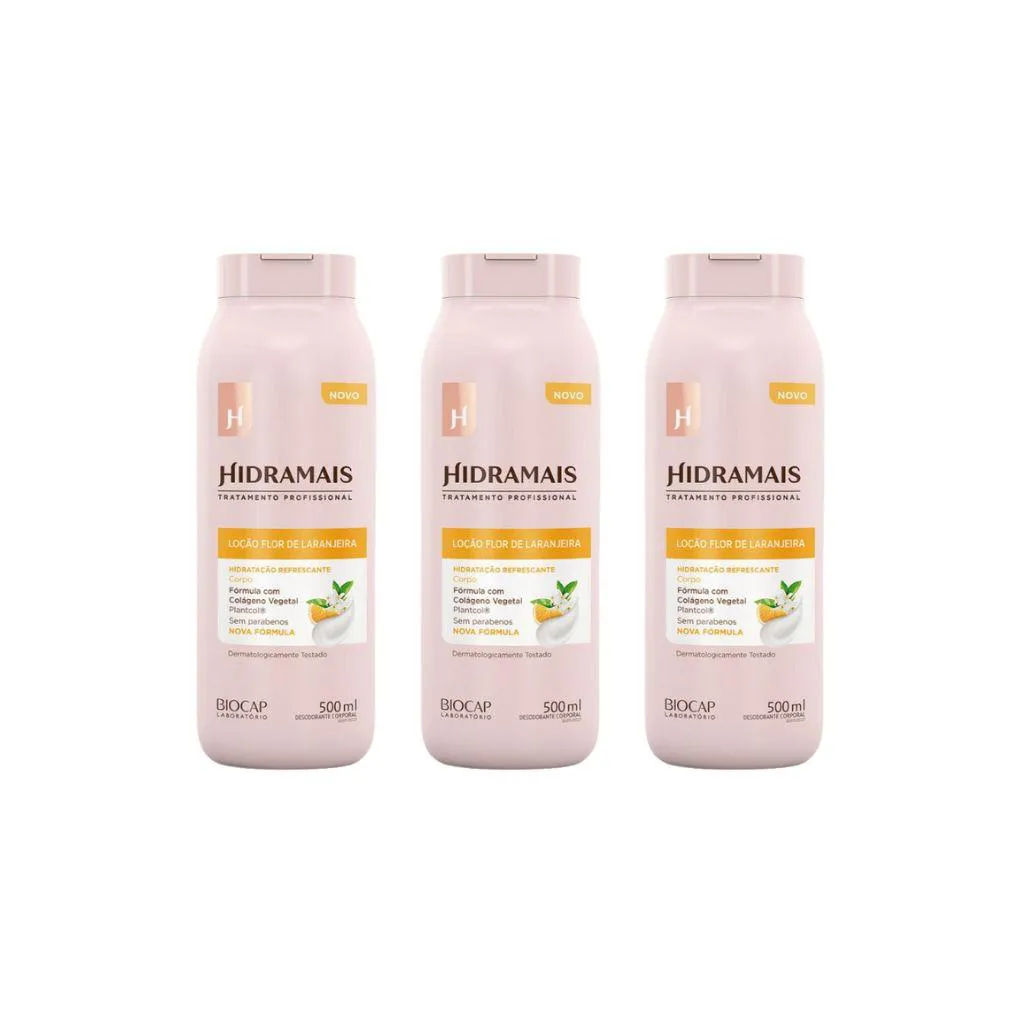 Hidratante Corporal Hidramais 500ml Flor Laranja-Kit C/3un