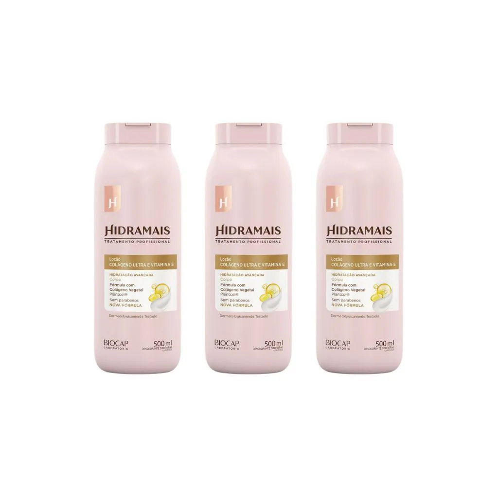 Hidratante Corporal Hidramais 500ml Colageno e Vit-Kit C/3un