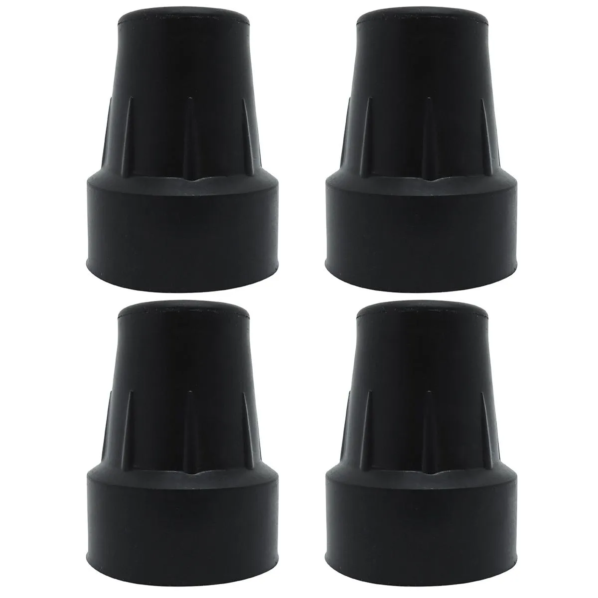 4 Ponteira Pé de Borracha 3/4 49,5mm para Andador Bengala Muleta Preto