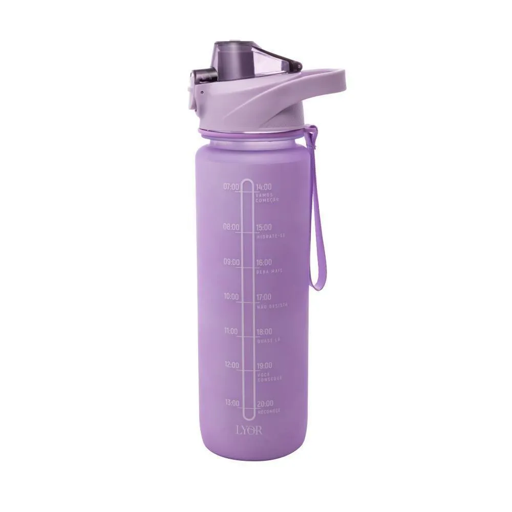 Garrafa Squeeze De Policarbonato Muda De Cor Roxa E Azul 1l