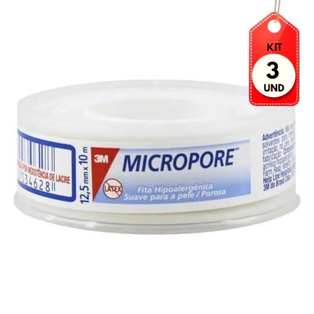 Kit C-03 3m Micropore Hospitalar 12,5mmx10m