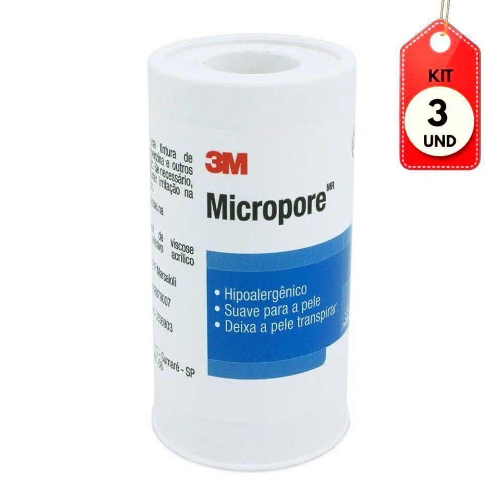 Kit C-03 3m Esparadrapo Hospitalar Micropore 10x10