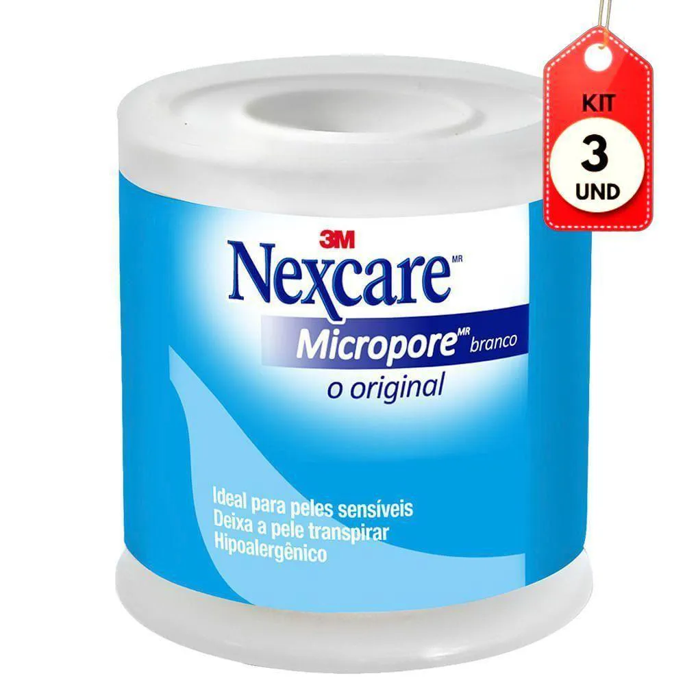Kit C/03 3m Esparadrapo Micropore 5mmx4,5m