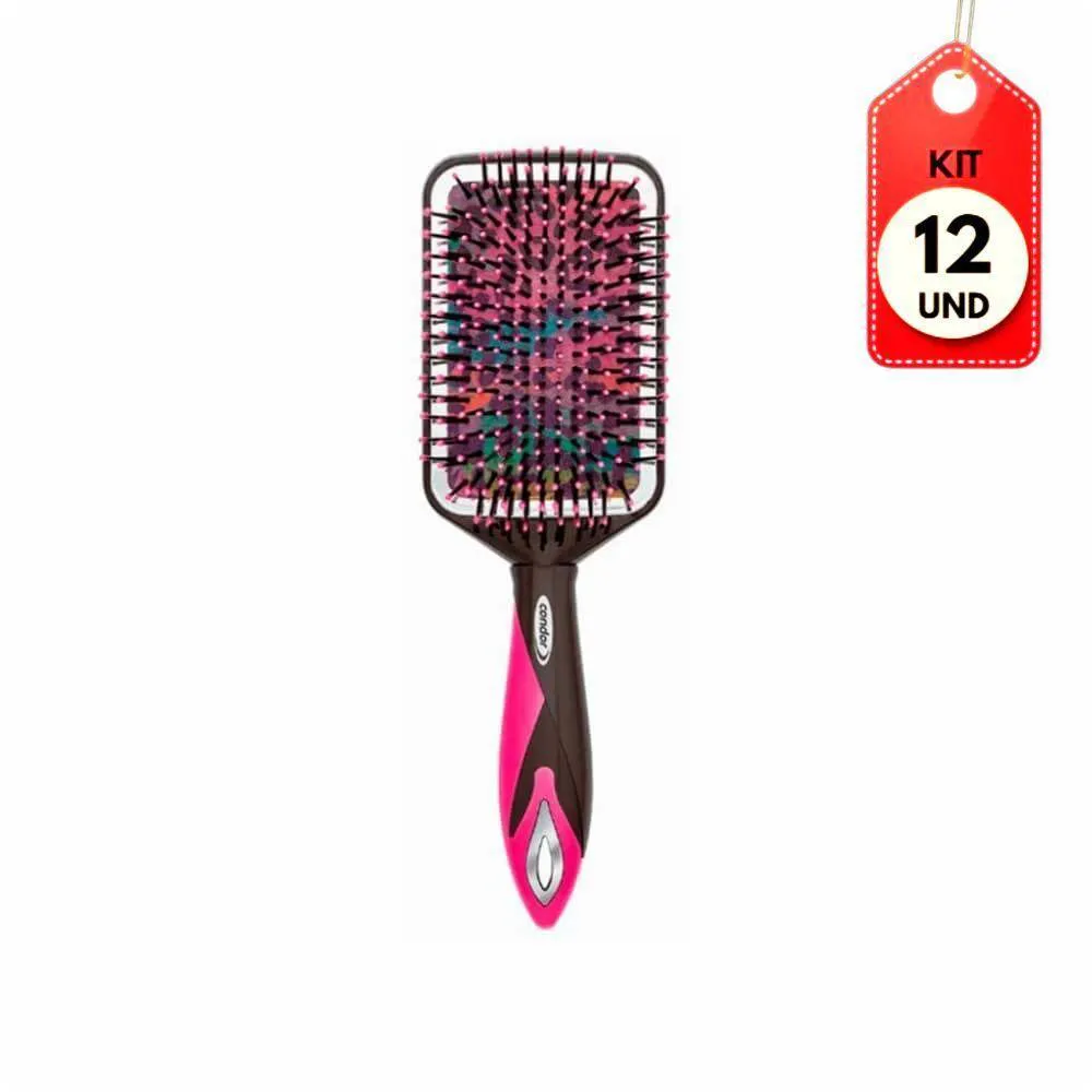 Kit C-12 Condor 9640 Raquete Escova P- Cabelo Almofadada