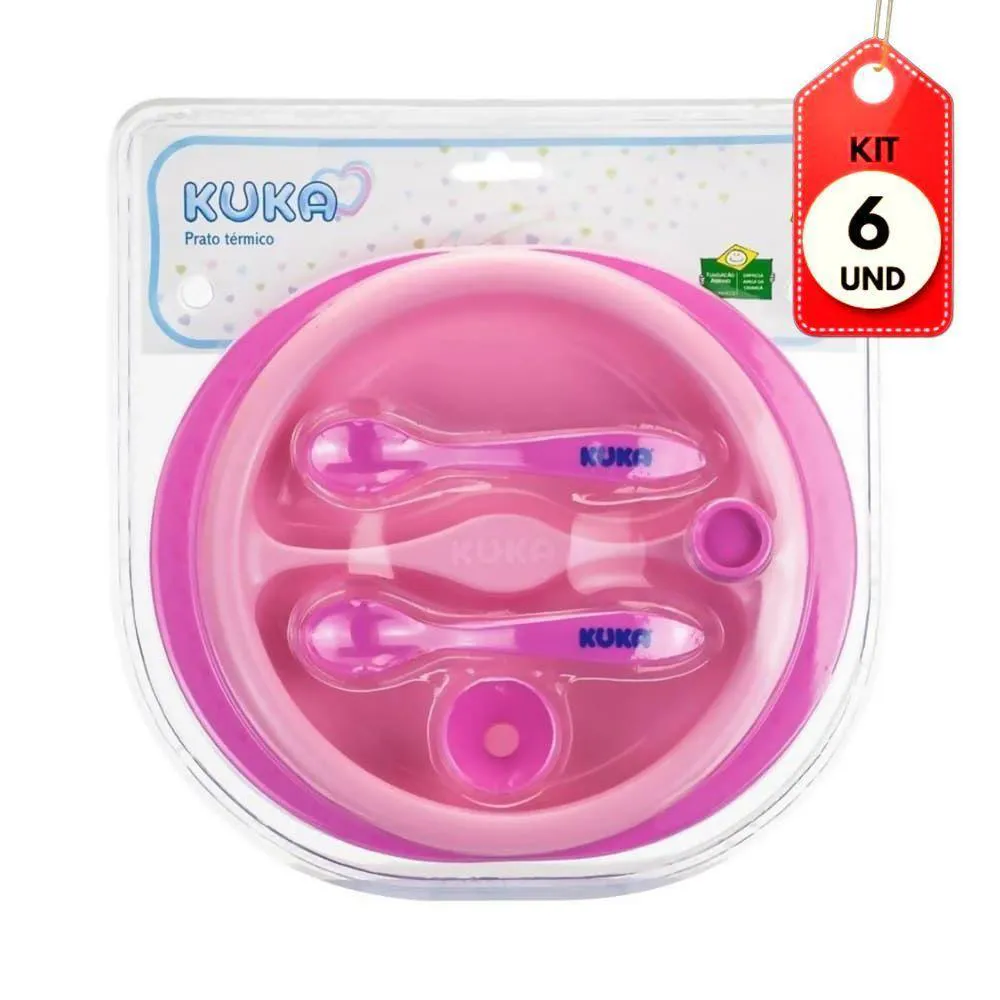 Kit C/06 Kuka Prato Térmico Rosa