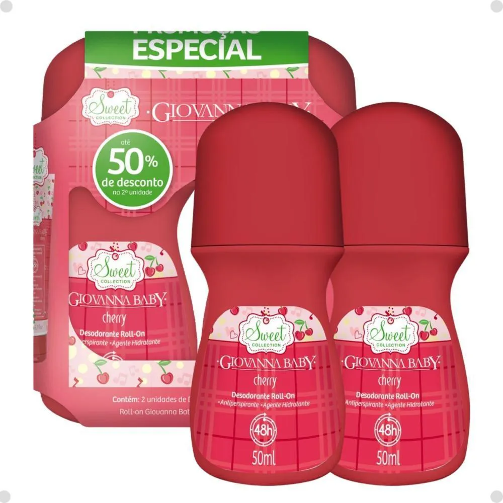 Kit Desodorante Roll-on Giovanna Baby Cherry Com 2