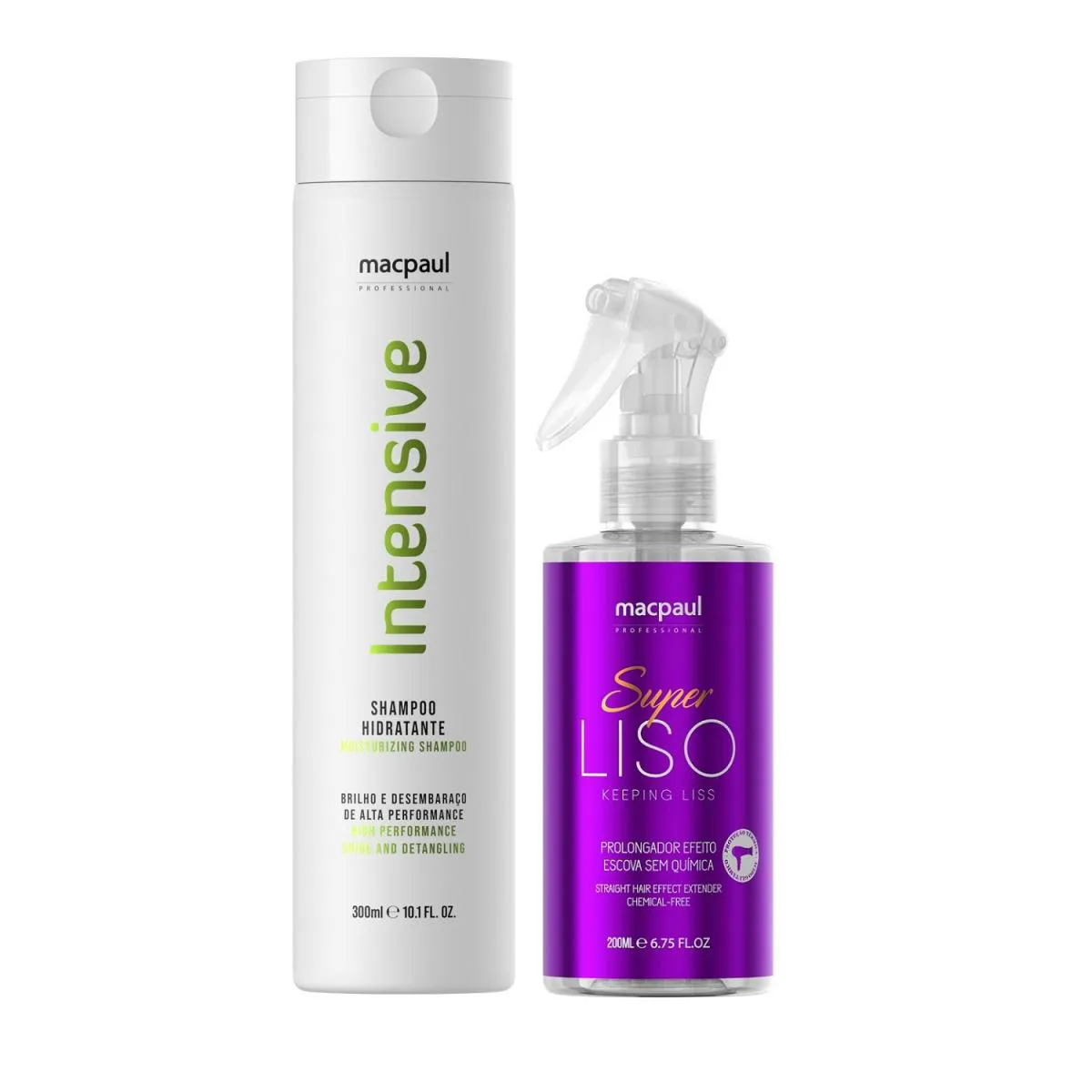 Kit MacPaul - Shampoo Intensive 300ml + Super Liso 200ml 
