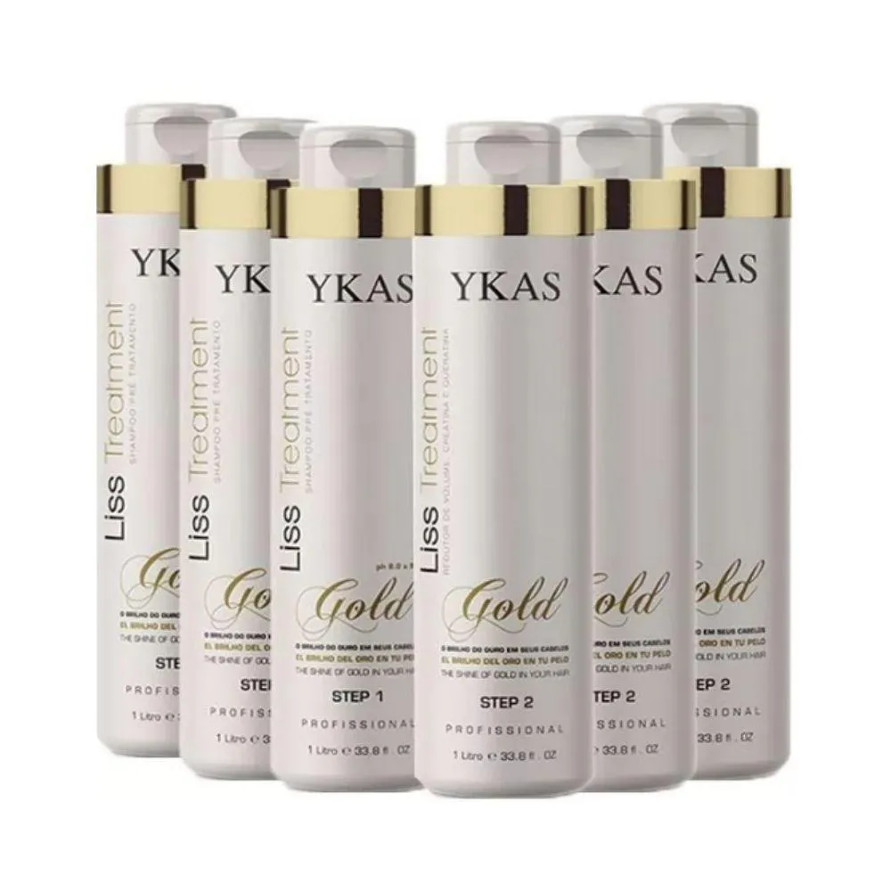 Ykas Escova Progressiva Kit Ouro 3 Kits de (2 x 1 litro)