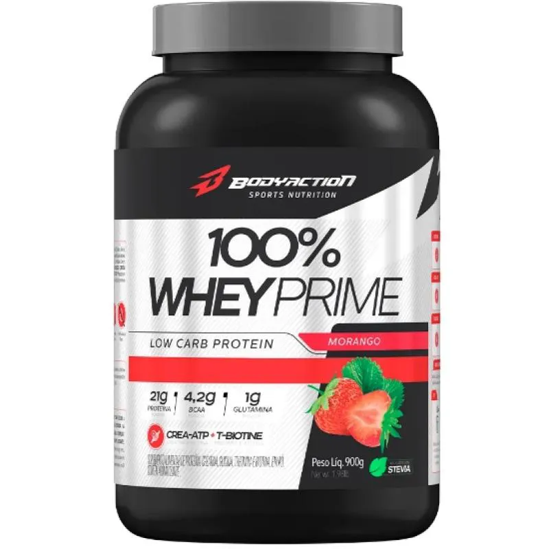 100% WHEY PRIME 900g (MORANGO)
