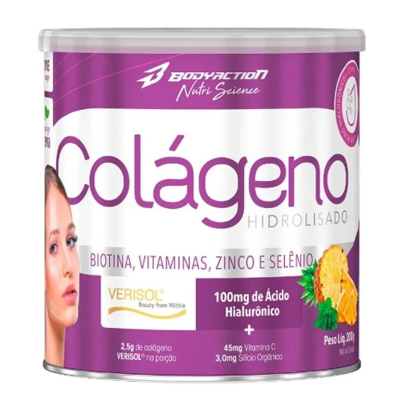 COLÁGENO VERISOL COM ÁCIDO HIALURÔNICO EM PÓ 200g (ABACAXI COM HORTELÃ)