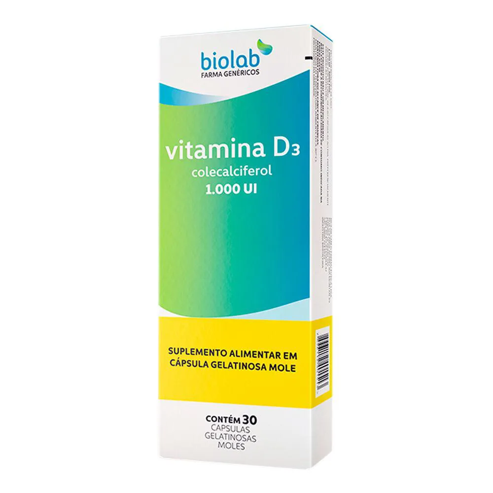 Vitamina D3 1000UI 30 Cápsulas - Biolab