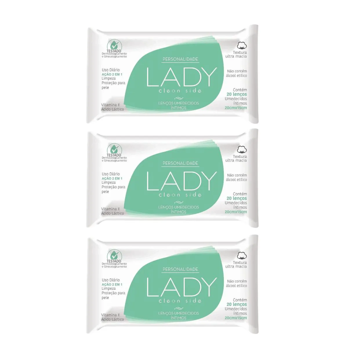 Kit C3 Lenço Umedecidos Íntimos Clean – Lady Personalidade