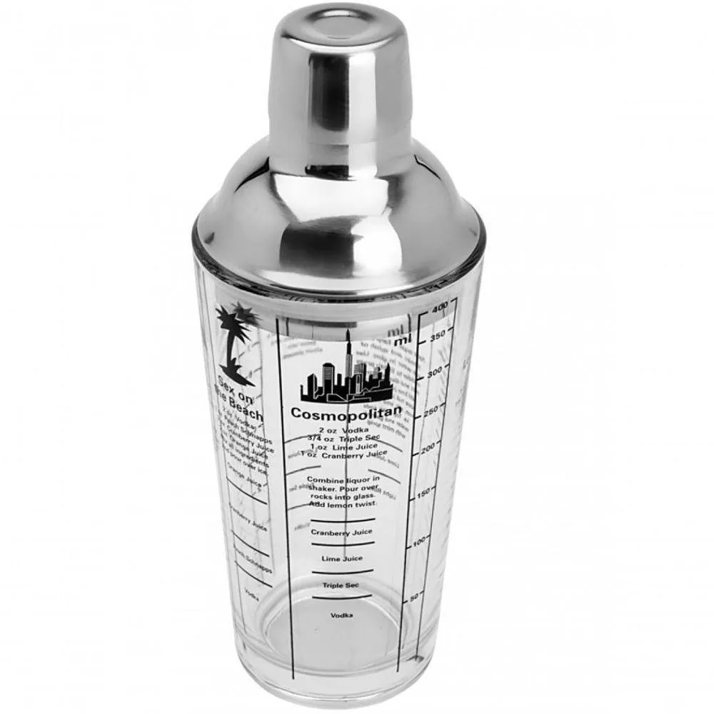 Coqueteleira De Vidro E Aço Inox Coimbra 420 Ml - Lyor