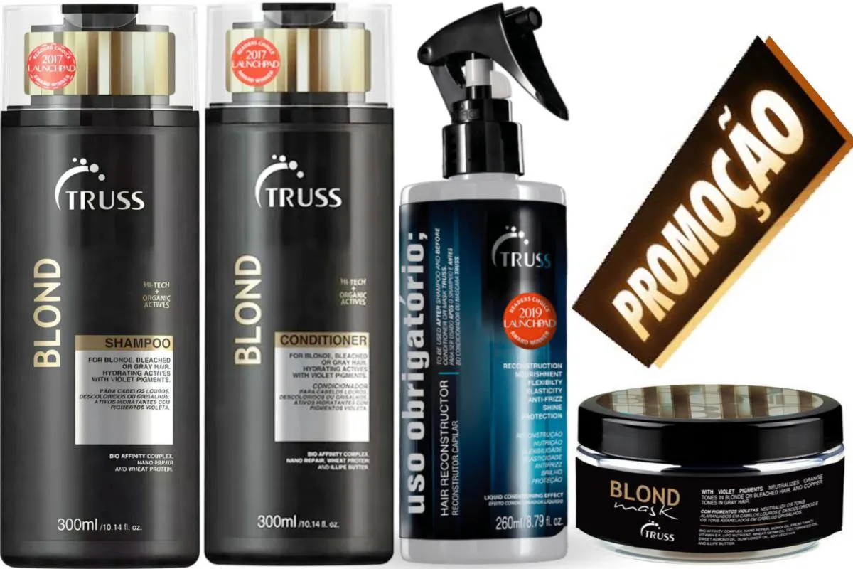 Truss Blond Shampoo e Condic 300ml+Uso Obrigatório+Máscara