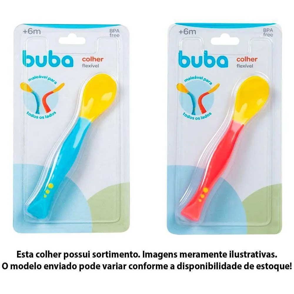 Talher Infantil - Colher Flexível - 13cm - Sortido - Buba