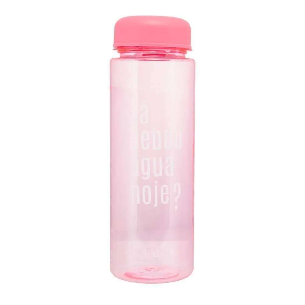 Garrafa Squeeze De Poliestireno Translúcida Rosa 520ml