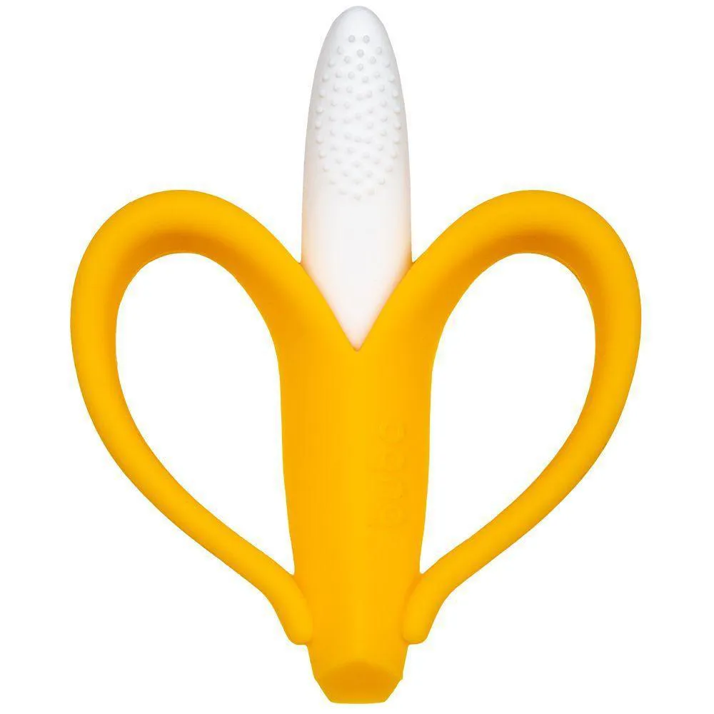 Massageador Mordedor De Gengiva Banana Bebê Buba