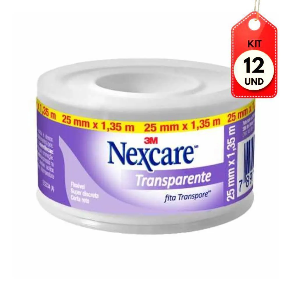 Kit C-12 3m Esparadrapo Transpore 2,5cmx1,35m