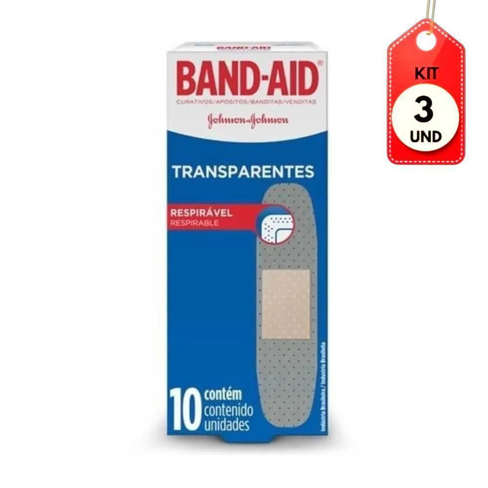 Kit C-03 Band Aid Transparente Curativo C-10