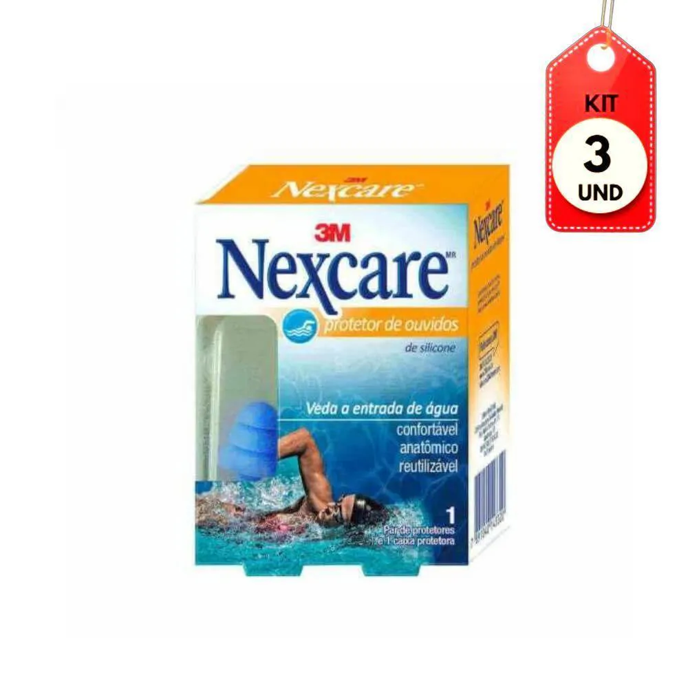 Kit C-03 3m Nexcare Protetor Ouvido Silicone C-2