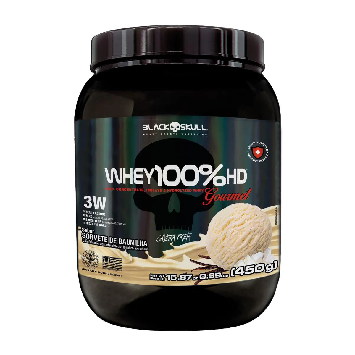 WHEY 100%HD GOURMET 450g NA NA Baunilha