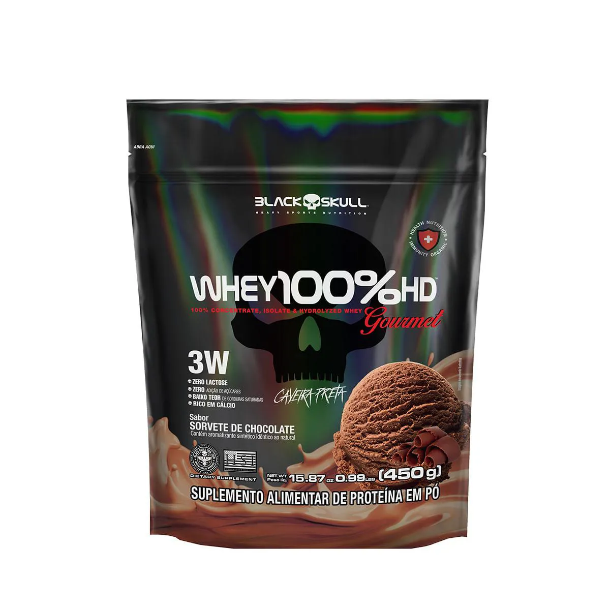 WHEY 100%HD GOURMET 450g REFIL NA NA Chocolate
