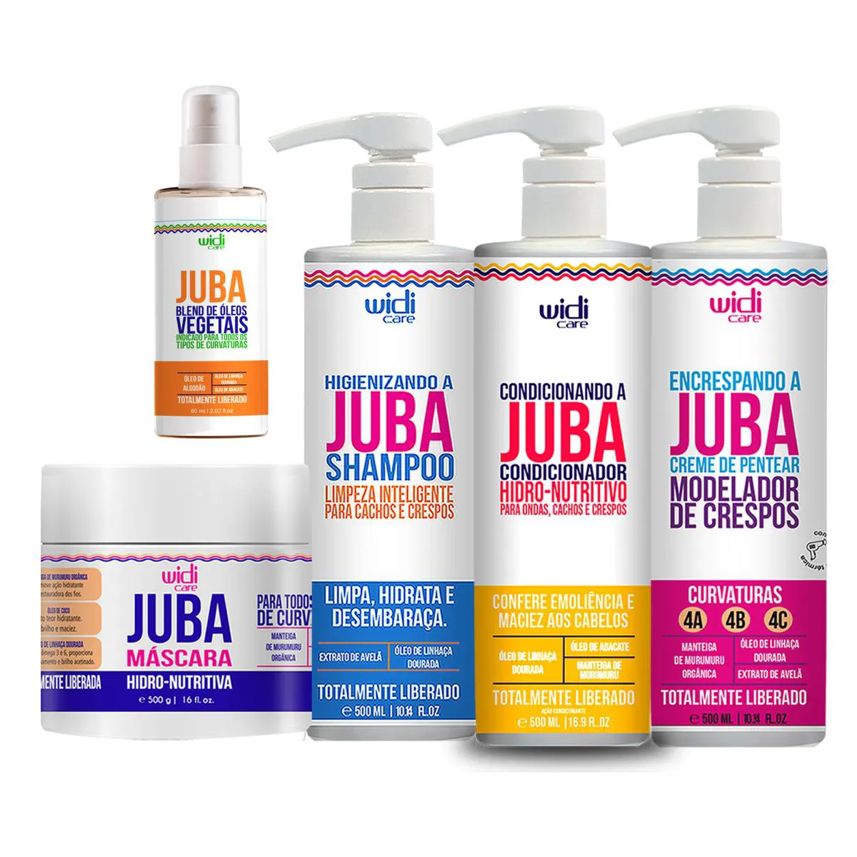 Kit Widi Care Juba Máscara Shampoo Condicionador Encrespando Blend