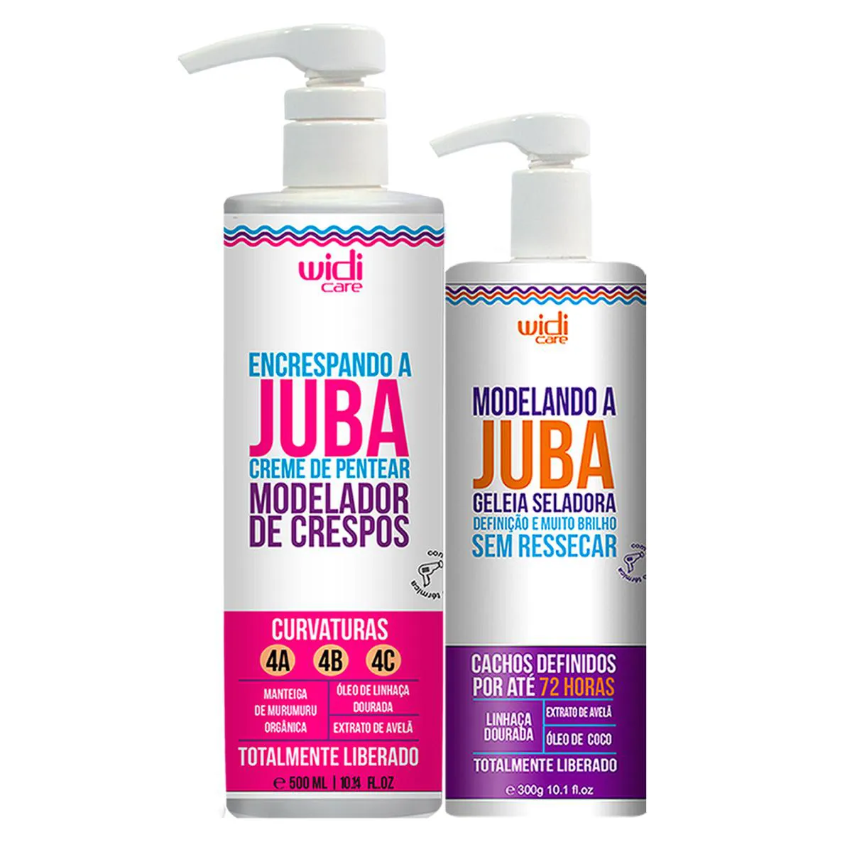 Kit Widi Juba Encrespando Creme de Pentear, Geleia Modelando