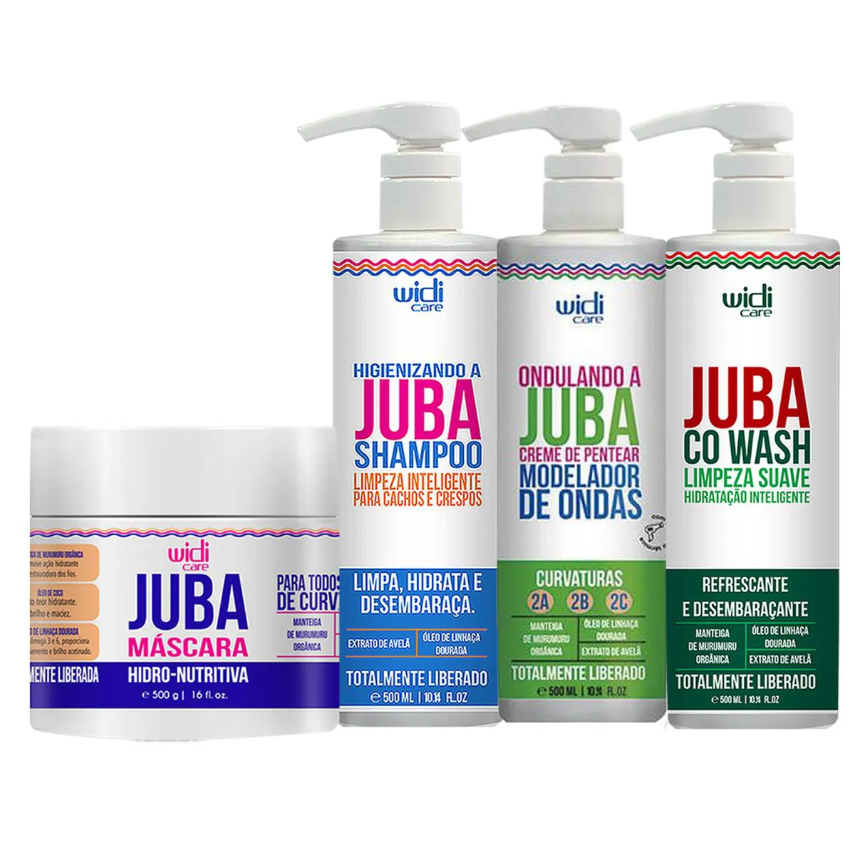 Kit Juba Widi Shampoo, Máscara, Co Wash, E Ondulando