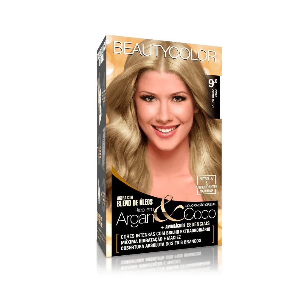 Tintura Beauty Color Kit 9.0 Louro Muito Claro