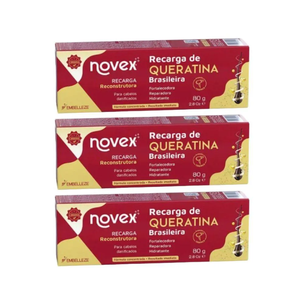 kit Recarga de Queratina Novex 80gr (03 unidades)