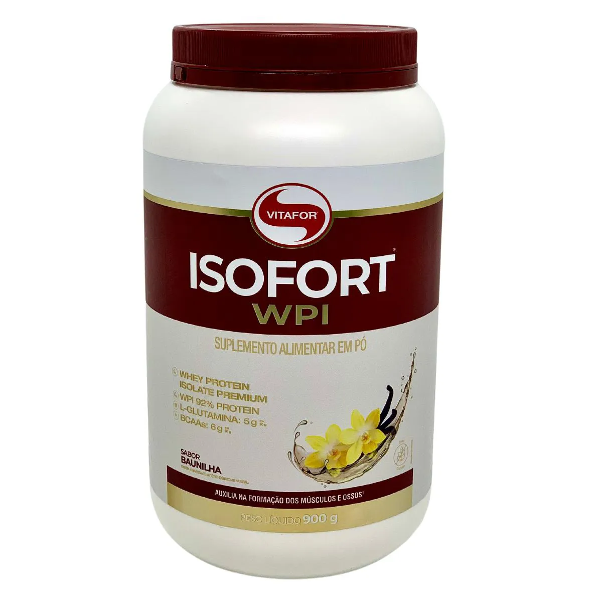Whey Isolado Premium Vitafor Isofort WPI Sabor Banilha 900g
