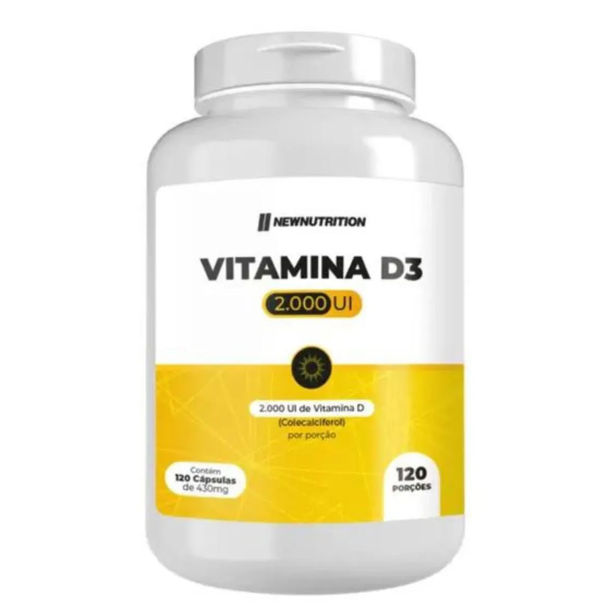 Vitamina D3 2.000UI 120 Cápsulas NewNutrition