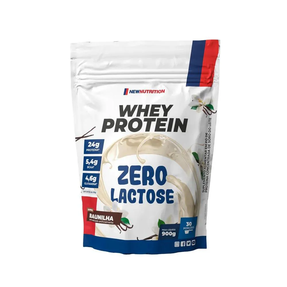WHEY ZERO LACTOSE NEW NUTRITION 900G Baunilha