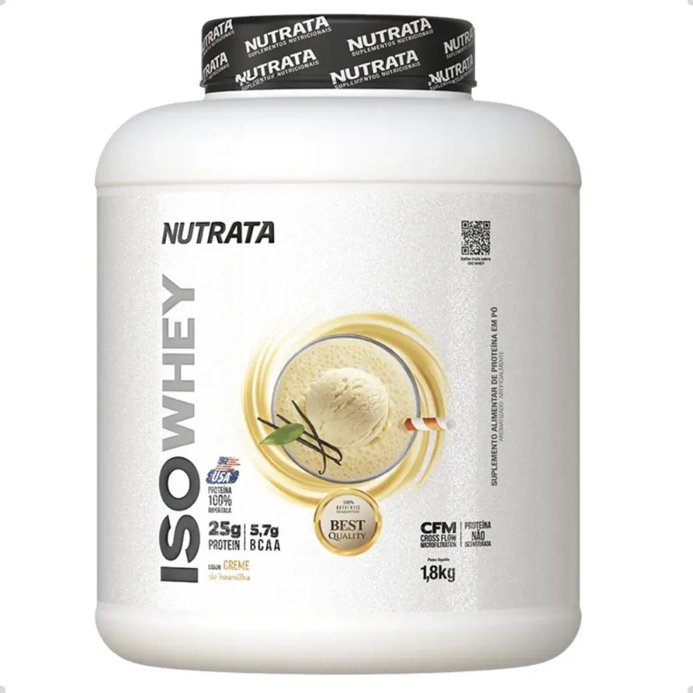 ISO Whey Protein 25g de Proteina 1,8Kg Nutrata Baunilha