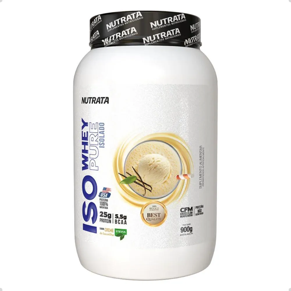 ISO Whey Pure Protein 25g de Proteina 900g Nutrata Baunilha