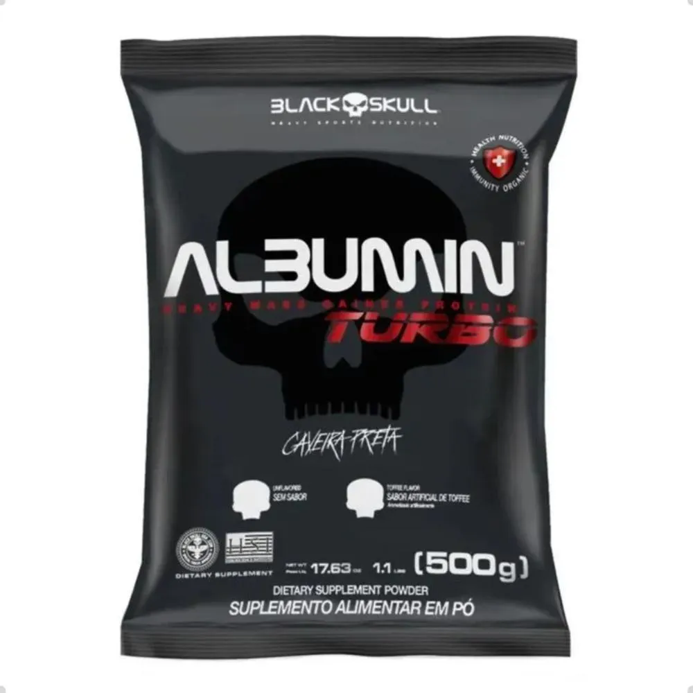 Albumin Turbo Mass Gainer Egg Protein Refil 500g Black Skull Toffee