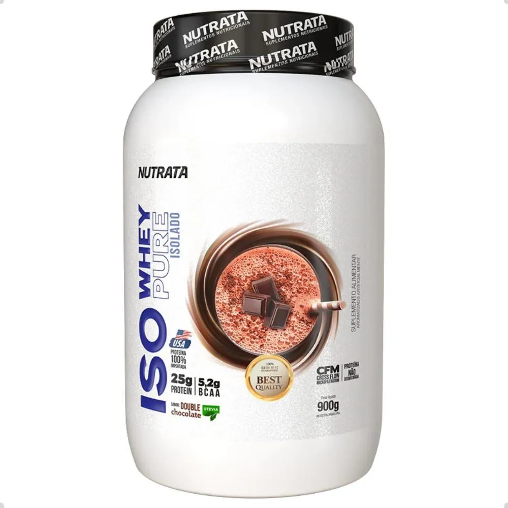 ISO Whey Pure Protein 25g de Proteina 900g Nutrata Double Chocolate