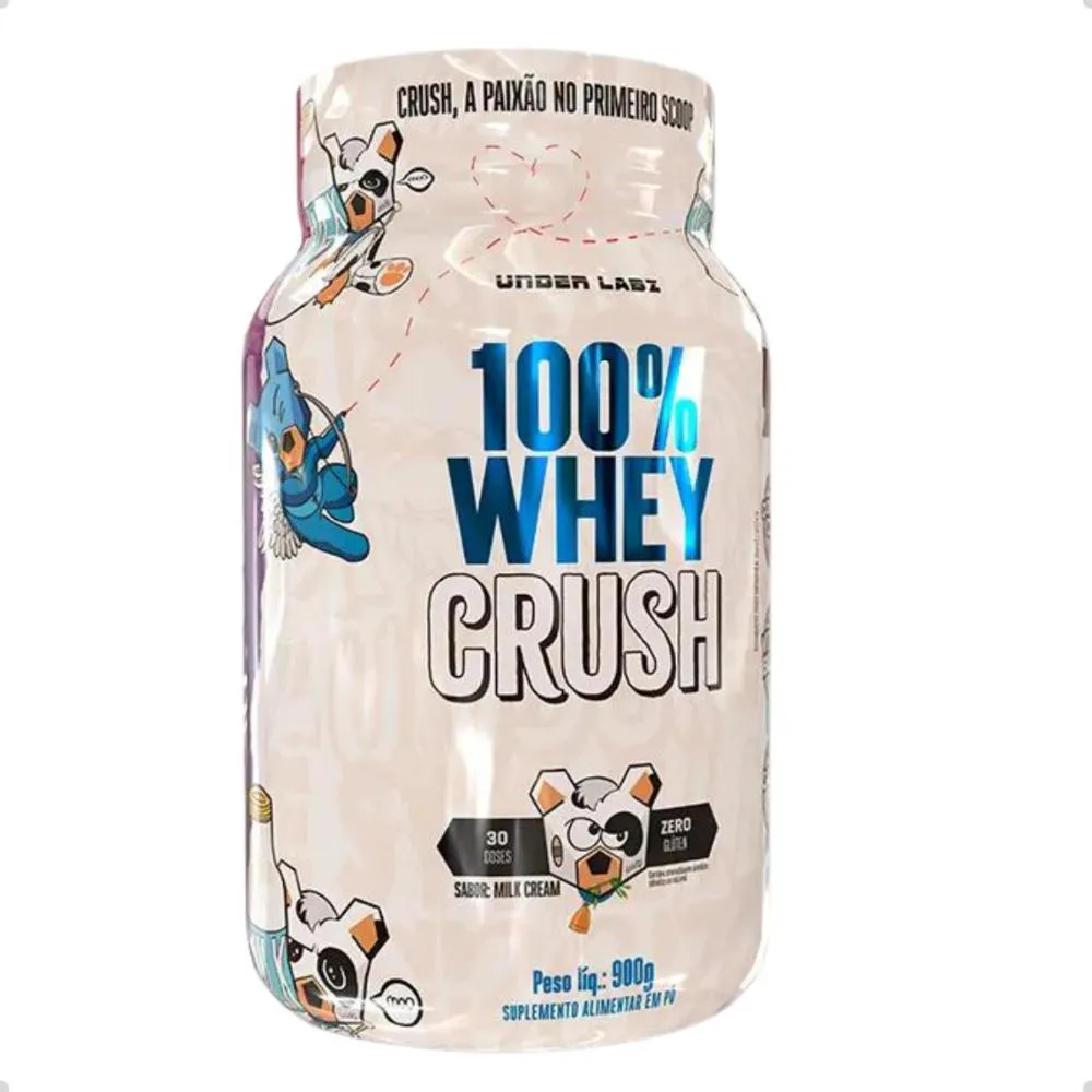 100% Whey Protein Crush Concentrado 900g Under Labz Leite