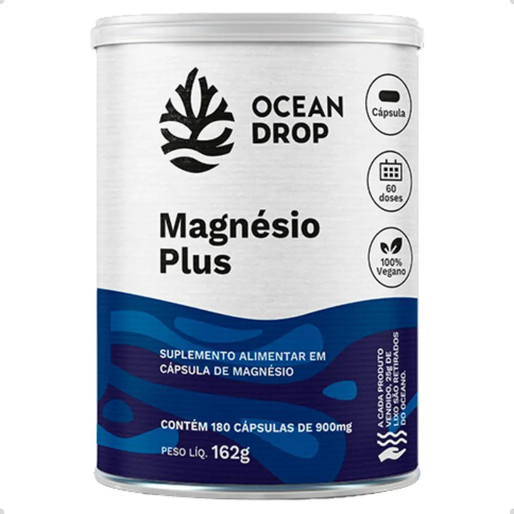 Magnesio Plus Vegano 900mg 180 Capsulas Ocean Drop Natural