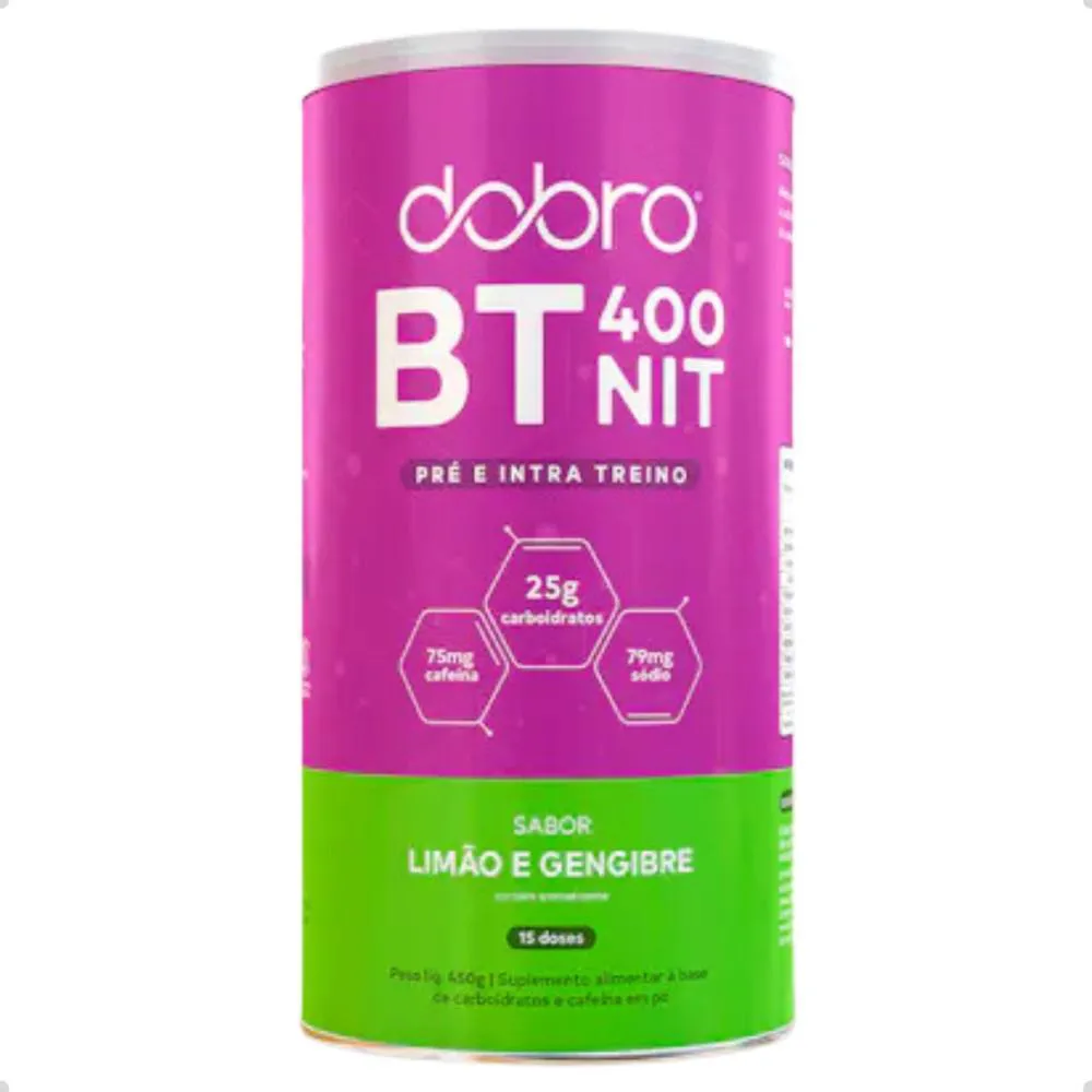 Pre Intra Treino BT 400 Nitrato Vegano 450g Dobro Limão COM Gengibre