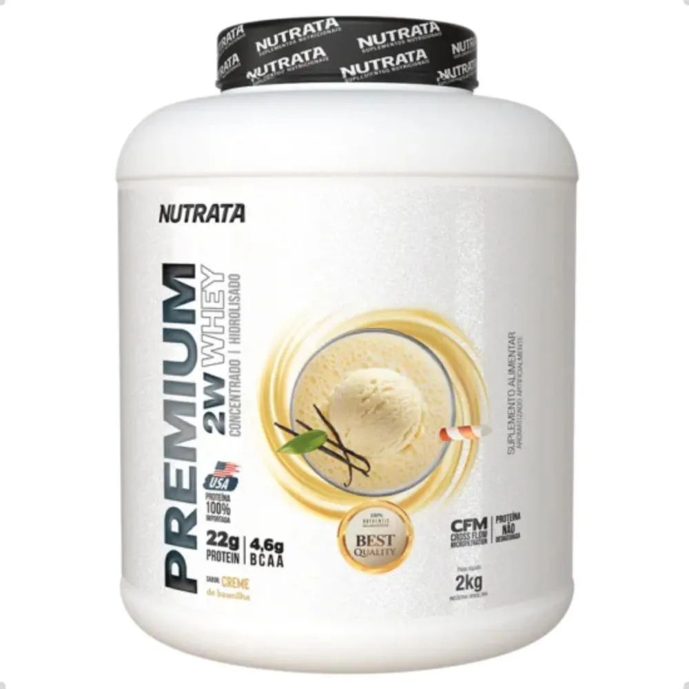 Premium Whey 2W Concentrado Isolado 2Kg Nutrata Baunilha