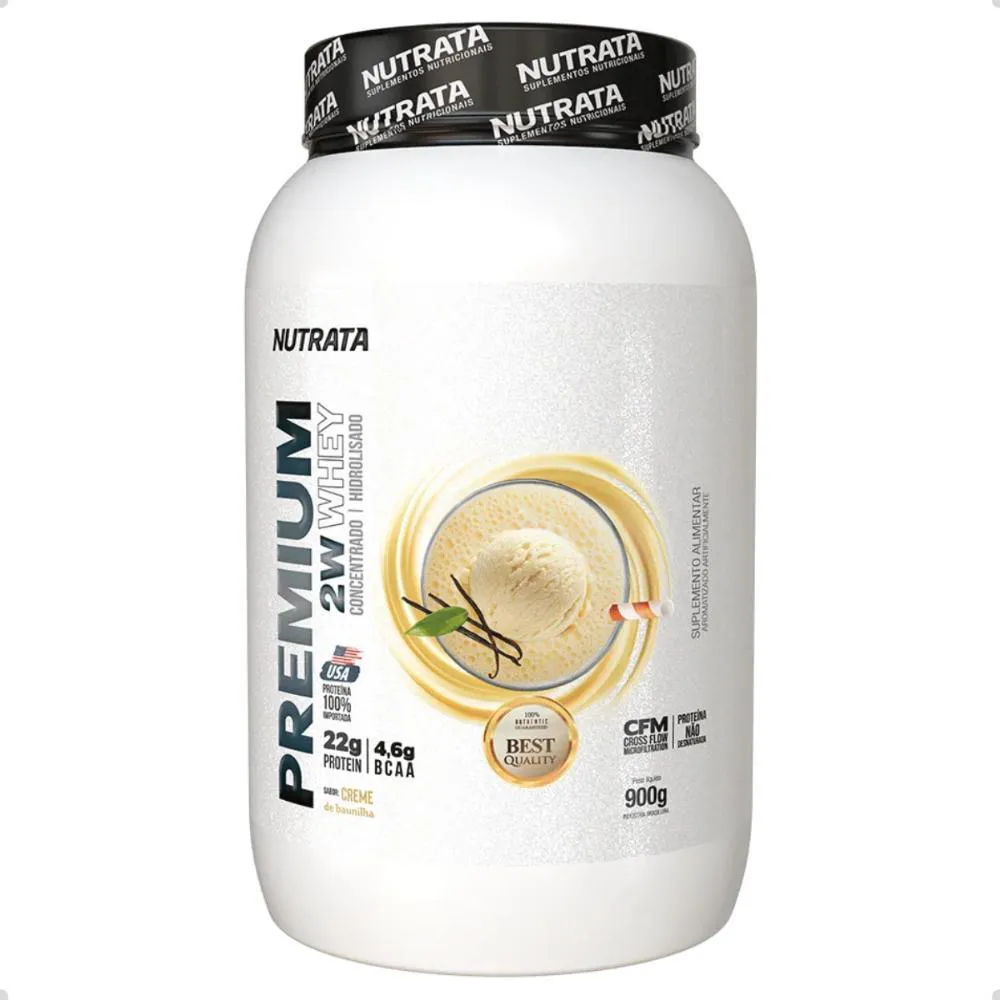 Premium Whey 2W Concentrado Isolado 900g Nutrata Baunilha