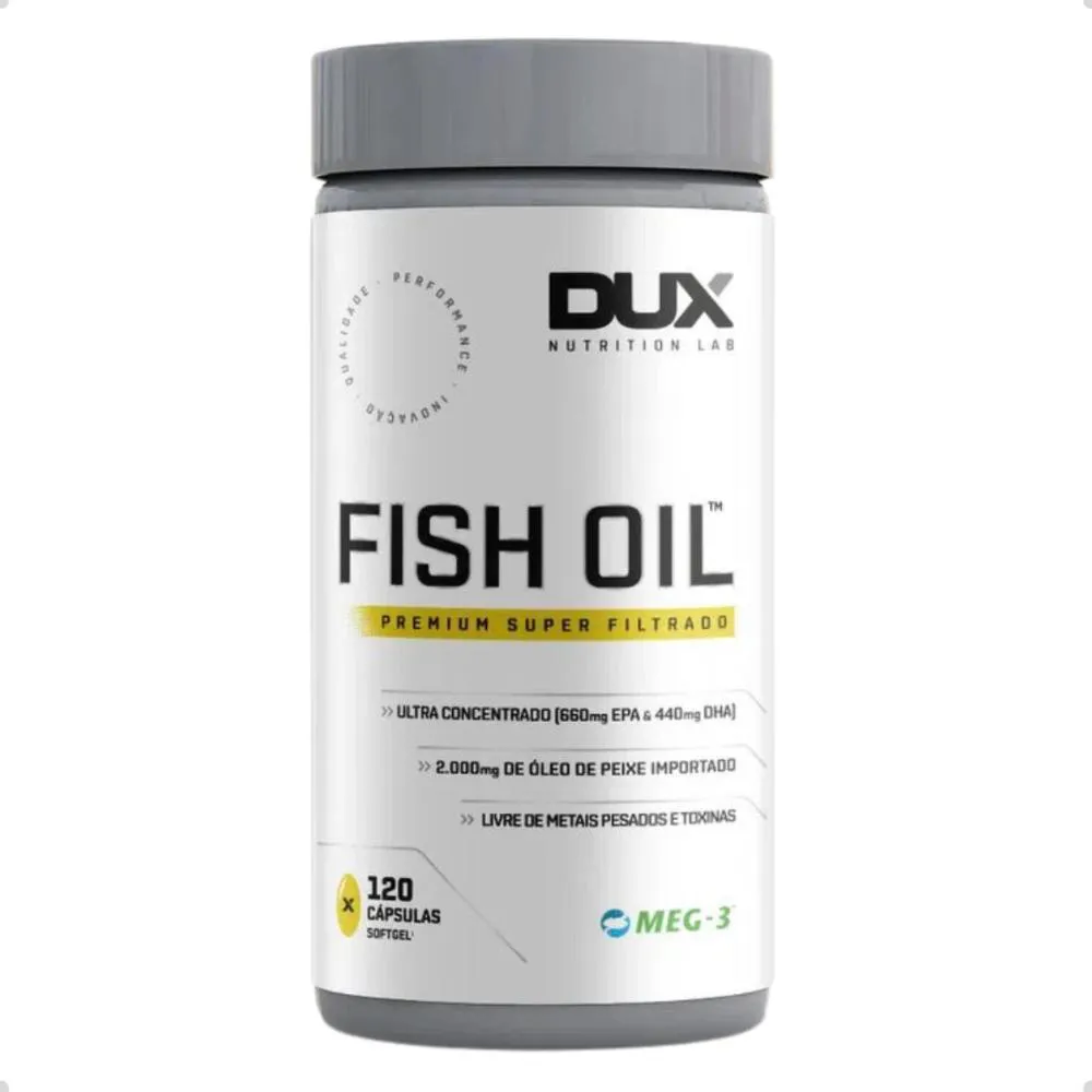 Ômega 3 Fish Oil EPA DHA 120 Capsulas Dux Nutrition Natural