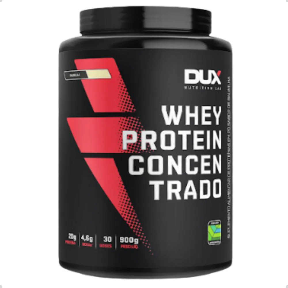 Whey Protein Concentrado Pote 900g Dux Nutrition Baunilha