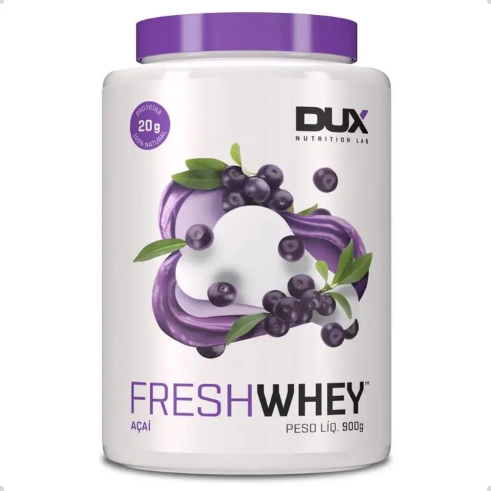 Whey Protein Fresh 3W 100% Natural 900g Dux Nutrition Açaí