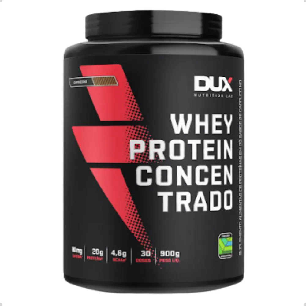Whey Protein Concentrado Pote 900g Dux Nutrition Cappuccino