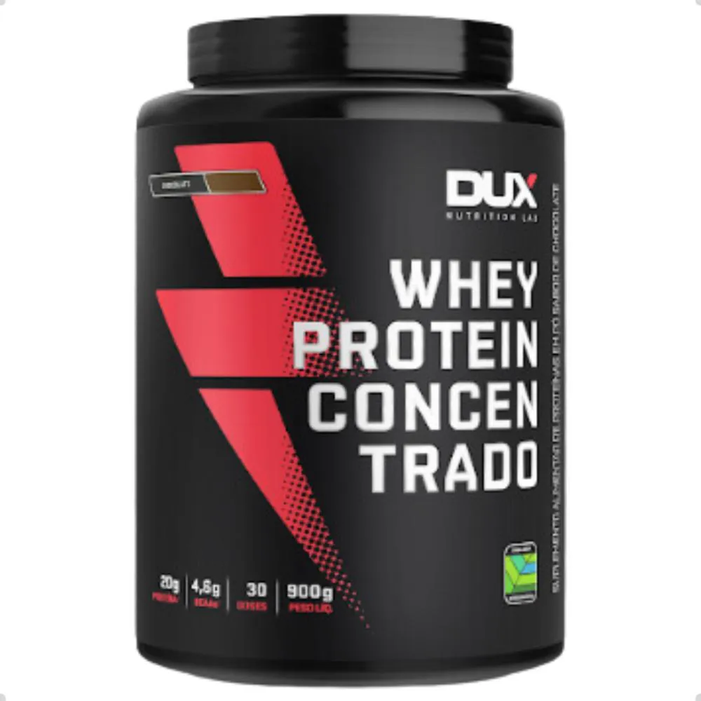 Whey Protein Concentrado Pote 900g Dux Nutrition Chocolate