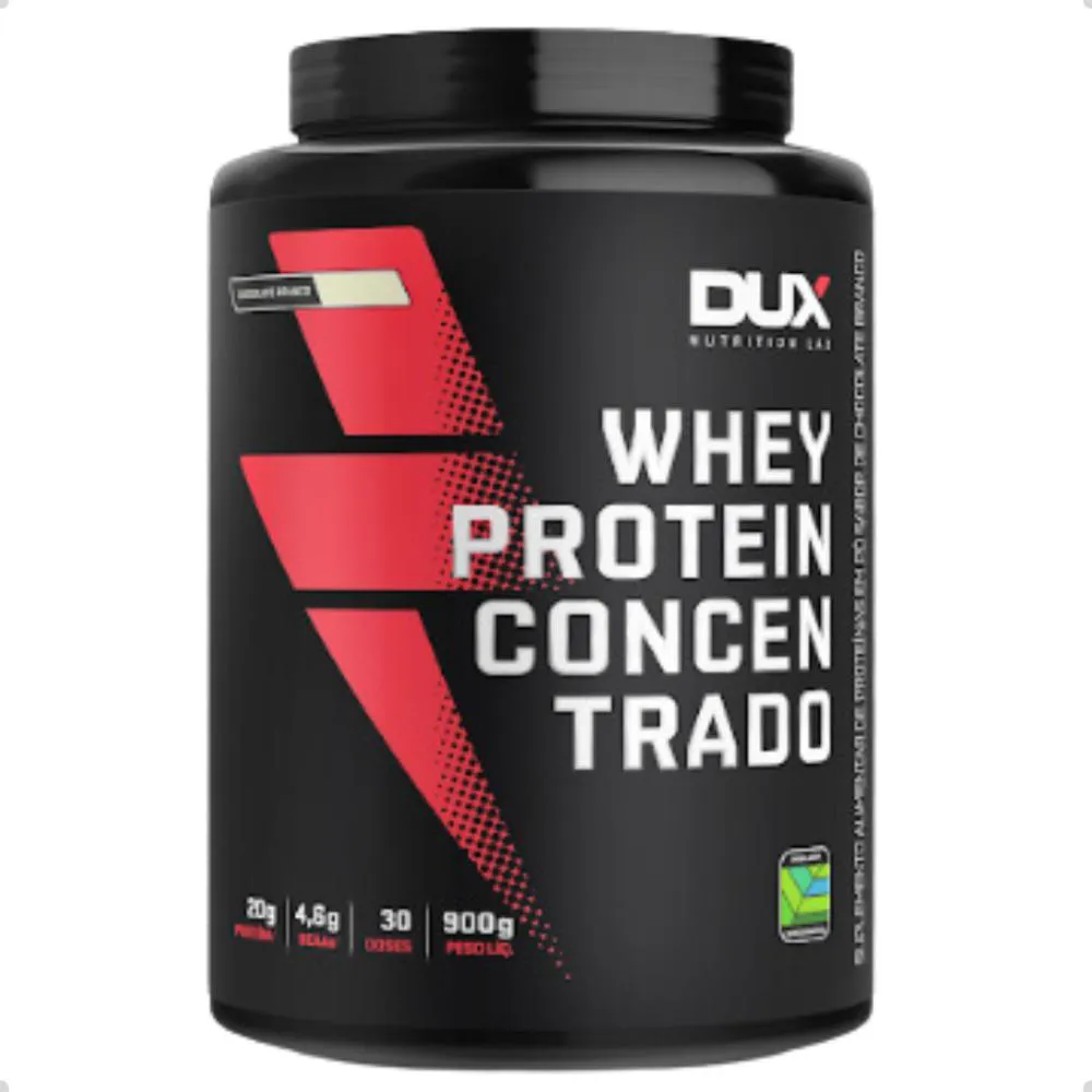 Whey Protein Concentrado Pote 900g Dux Nutrition Chocolate Branco